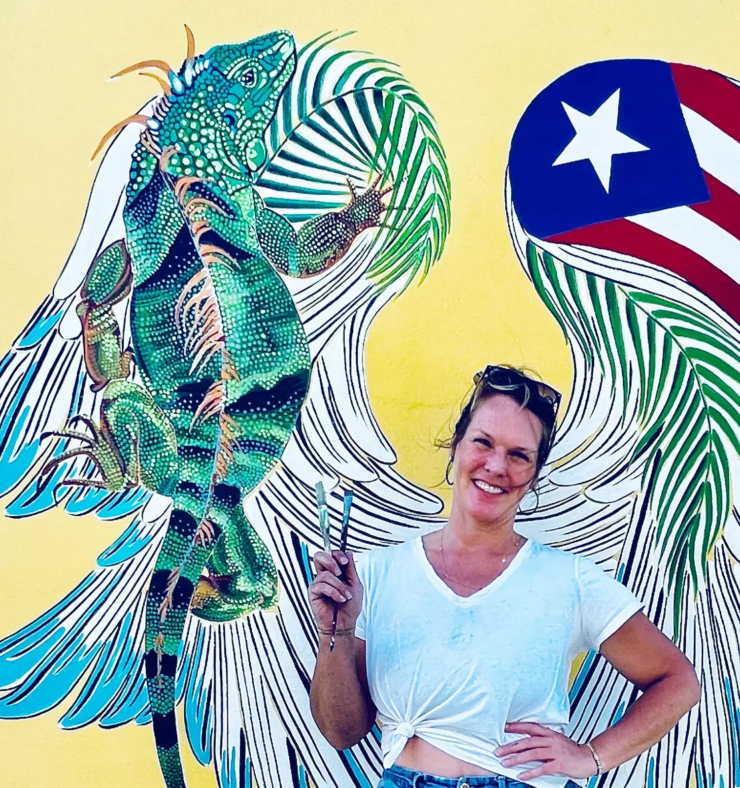 Hand-painted mural by Courtney Edwards