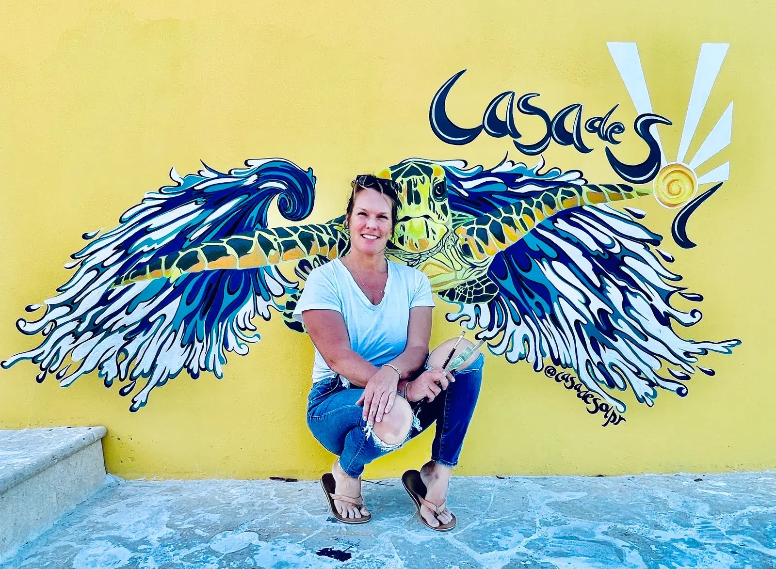 Hand-painted mural by Courtney Edwards