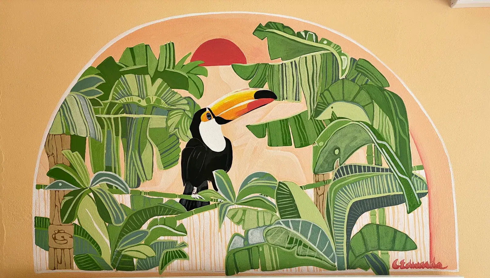 Hand-painted mural by Courtney Edwards