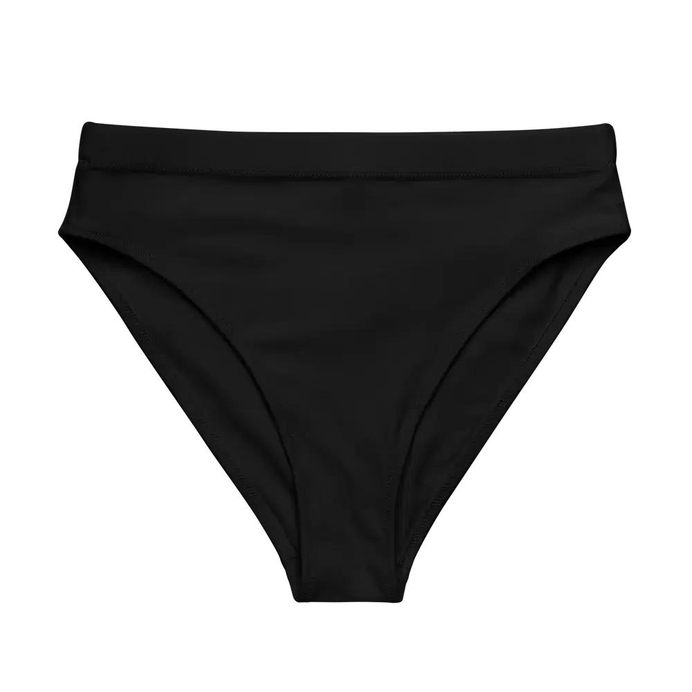 Solid black high-waisted bikini bottom